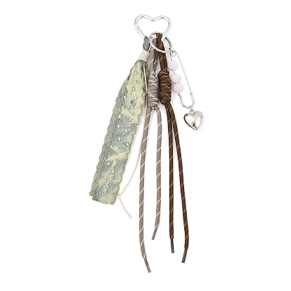 Подвесные украшения в форме сердца из пластика и полиэфирной веревки, с алюминиевыми застежками-карабином