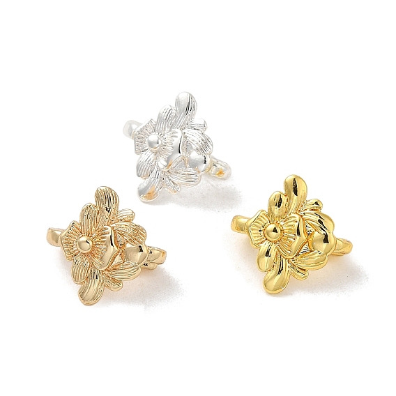 Покрытие стойки латунная застежка-крючок в виде цветка, для изготовления браслетов, долговечный, без свинца и без кадмия