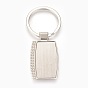Zinc Alloy Cabochon Settings Keychain, with Iron Ring, Rectangle