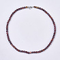 Dyed Freshwater Shell Beaded Necklaces, with Platinum Plated Random Style Brass Lobster Claw Clasps, Round