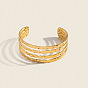 26mm 304 Bracelets manchettes ouvertes texturés vintage en acier inoxydable pour femmes