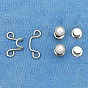 Alloy Plastic Imitation Pearl Adjustable Jean Button Pins, Waist Tightener, Platinum, Sewing Fasteners for Garment Accessories