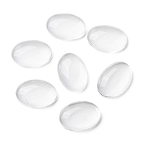 Transparent Glass Cabochons,, Clear Glass Oval Cabochon for Cameo Photo Pendant Craft Jewelry Making