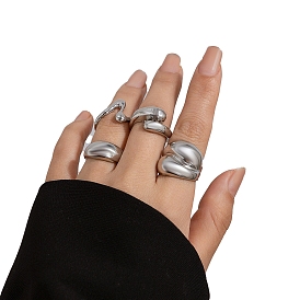 Alloy Cuff Open Rings, Jewely Set for Women