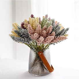 6piezas de flor artificial de simulación de plástico lavanda, Flor artificial para decoración interior y exterior.