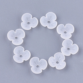 3 - tampons transparents en caoutchouc acrylique transparent, givré, fleur