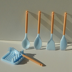 Resin Mini Imitation Spatula Set Decoration, with Alloy Spoon, for Dollhouse Accessories Pretending Prop Decorations