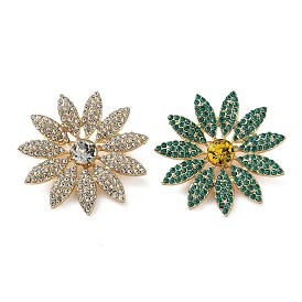 Брошь в виде цветка со стразами, булавки из сплава для лацканов одежды рюкзака, золотые