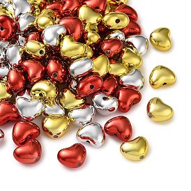 UV Plating Opaque Acrylic Beads, Heart