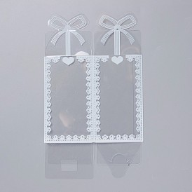 Cajas plegables de pvc transparente, para embalaje de dulces artesanales cajas de regalo de favor de fiesta de bodas, rectángulo con el patrón del bowknot