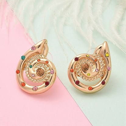 Сплав кубический цирконий серьги стержня, с 925 серебряными иглами, вихревая улитка