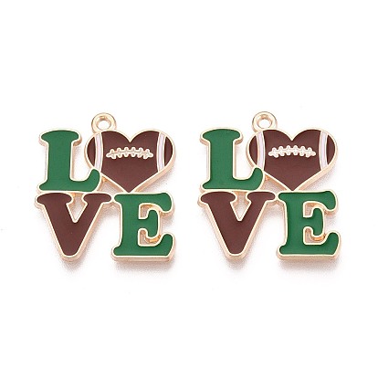 Подвески из эмалевого сплава на тему регби, словесные любовные чары, золотые