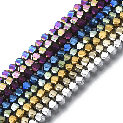 Electroplate Non-magnetic Synthetic Hematite Beads Strands, Twist Round