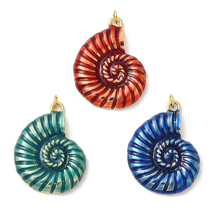 Подвески из латуни с эмалью в стойку, с целью перехода в кольце, долговечный, без кадмия и без свинца, очарование раковины, реальный 18 k позолоченный