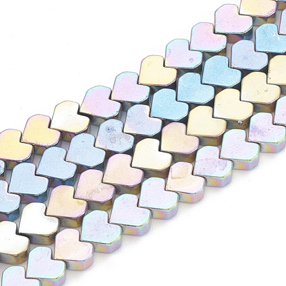 Electroplate Non-magnetic Synthetic Hematite Beads Strands, Heart