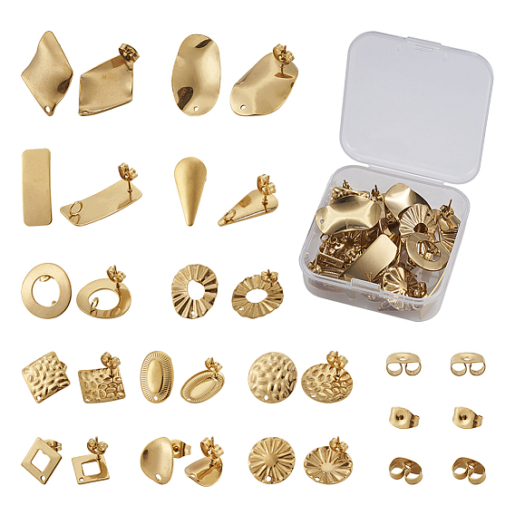 304 Выводы серьги из нержавеющей стали шпилька, с петлей и ушными гайками / серьгами, разнообразные