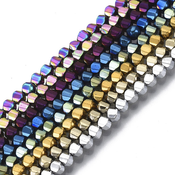 Electroplate Non-magnetic Synthetic Hematite Beads Strands, Twist Round