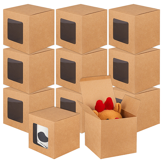 Бумажные упаковочные коробки, с окном пвх, квадратный