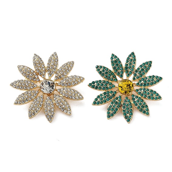 Брошь в виде цветка со стразами, булавки из сплава для лацканов одежды рюкзака, золотые