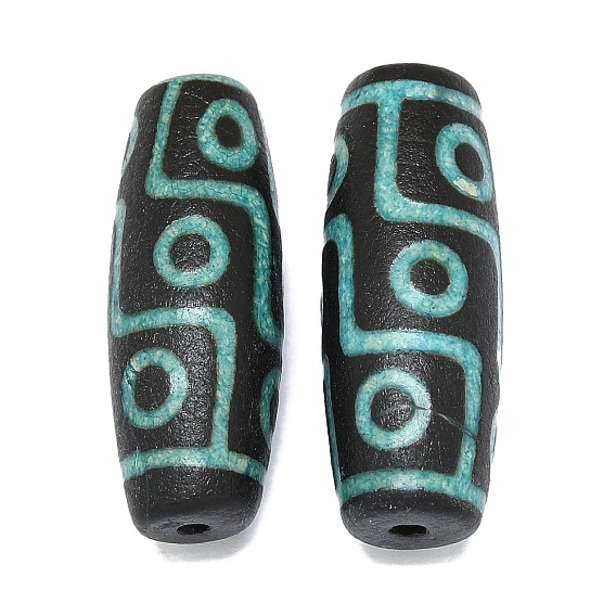 Тибетского стиля бусы дзи, природных бисера агат, окрашенная и подогревом, рис