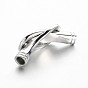 304 Stainless Steel Enamel Magnetic Clasps with Glue-in Ends, 44x15x10mm, Hole: 5mm