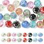 24 pcs 8 styles perles de chalumeau faites à la main, rondelle, avec fleur intérieur, facette