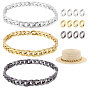 3 Cadenas para sombreros de plástico ABS, con 12 anillos de unión de plástico ABS