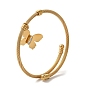 Браслеты-манжеты из нержавеющей стали с подвесками в виде бабочки, украшенные кристаллами и стразами, для женщин