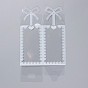 Foldable Transparent PVC Boxes, for Craft Candy Packaging Wedding Party Favor Gift Boxes, Rectangle with Bowknot Pattern