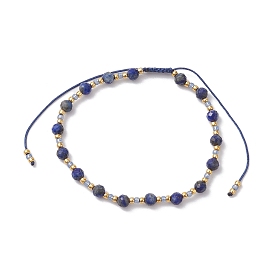 Bracelet réglable en perles naturelles mélangées et perles de verre tressées