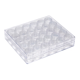10pcs Round Transparent Plastic Storage Box Case Clay Bead Organizer  Container