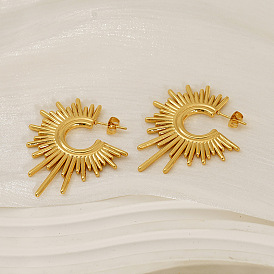 304 из нержавеющей стали серьги, солнце