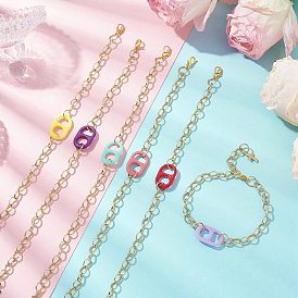 Латунные кабельные цепи и акриловые браслеты для женщин