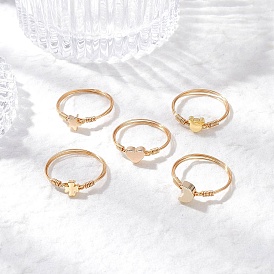 Anillos de dedo de cobre amarillo, anillos de dedo envueltos en alambre de cobre