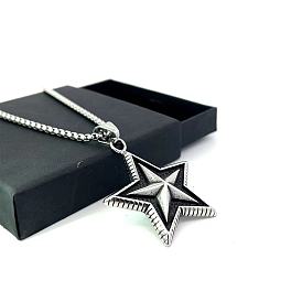 Мужские панк-ожерелья из нержавеющей стали с подвеской в виде звезды