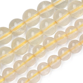 Нити из натуральных бусин лимонного кварца (обработанных нагреванием), круглые