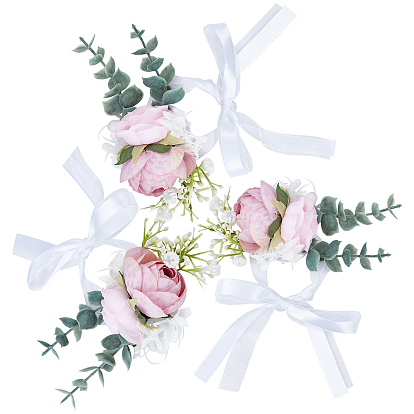 Шелковое запястье, с пластиковой имитацией цветка, для свадьбы, партийные украшения