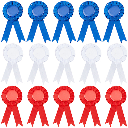 24 шт. 3 цвета наградная лента форма жесть значки, брошь с пустой пуговицей для аксессуара для вечеринки