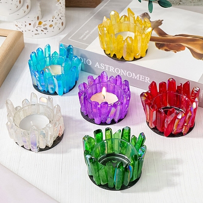 Гальванизированный подсвечник из натурального кварцевого кристалла