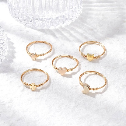 Кольца латуни пальца, кольца для пальцев, обернутые медной проволокой