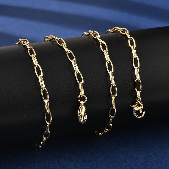 Латунные ожерелья из цепочек для женщин и мужчин, стойки покрытие, долговечный, без свинца и без кадмия