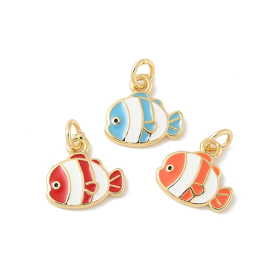 Латунь эмаль прелести, рыбы прелести, стойки покрытие, без кадмия и без свинца, долговечный, с целью перехода в кольце, реальный 18 k позолоченный