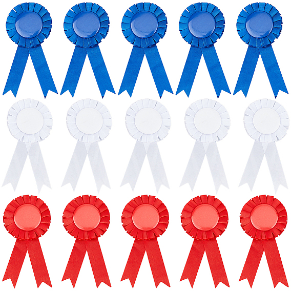 24 шт. 3 цвета наградная лента форма жесть значки, брошь с пустой пуговицей для аксессуара для вечеринки