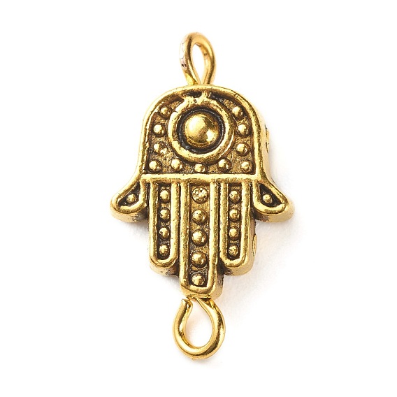 Tibetan Style Alloy Hamsa Links Connectors, with Iron Eye Pin