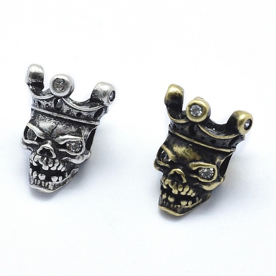 Messing Perlen, mit Zirkonia, Cadmiumfrei und Nickel frei und Bleifrei, Schädel