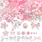 100шт 10 стили непрозрачные и прозрачные акриловые бусины, бант, цветок и круг