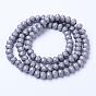Electroplate Transparent Glass Beads Strands, Full Plated, Faceted, Matte, Rondelle