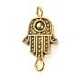 Tibetan Style Alloy Hamsa Links Connectors, with Iron Eye Pin