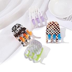 Заколки для волос в форме когтей из ацетата целлюлозы, овальные, цвет сращивания