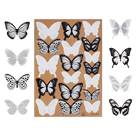 CHGCRAFT PVC Wall Stickers, with Glue Stickers, for Home Living Room Bedroom Decoration, 3D Butterfly